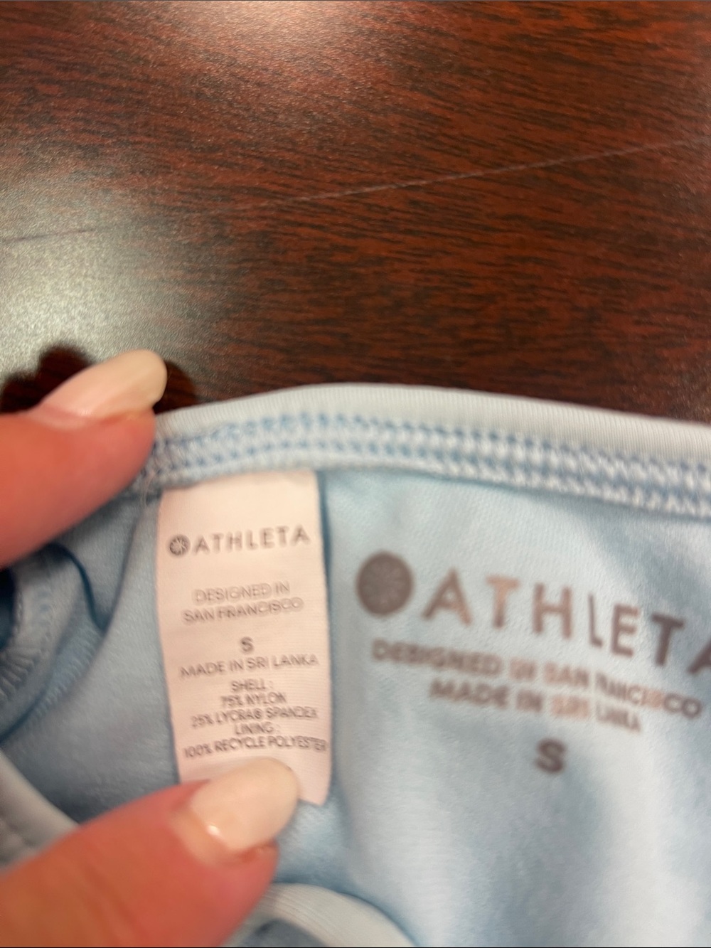 Athleta Pale Blue Strappy Tie-Back Bikini Top Size S - Picture 3 of 5